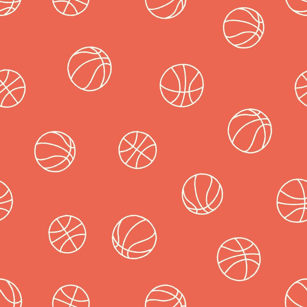 Outline Bunch of Basketball Seamless Pattern illustration Design vector