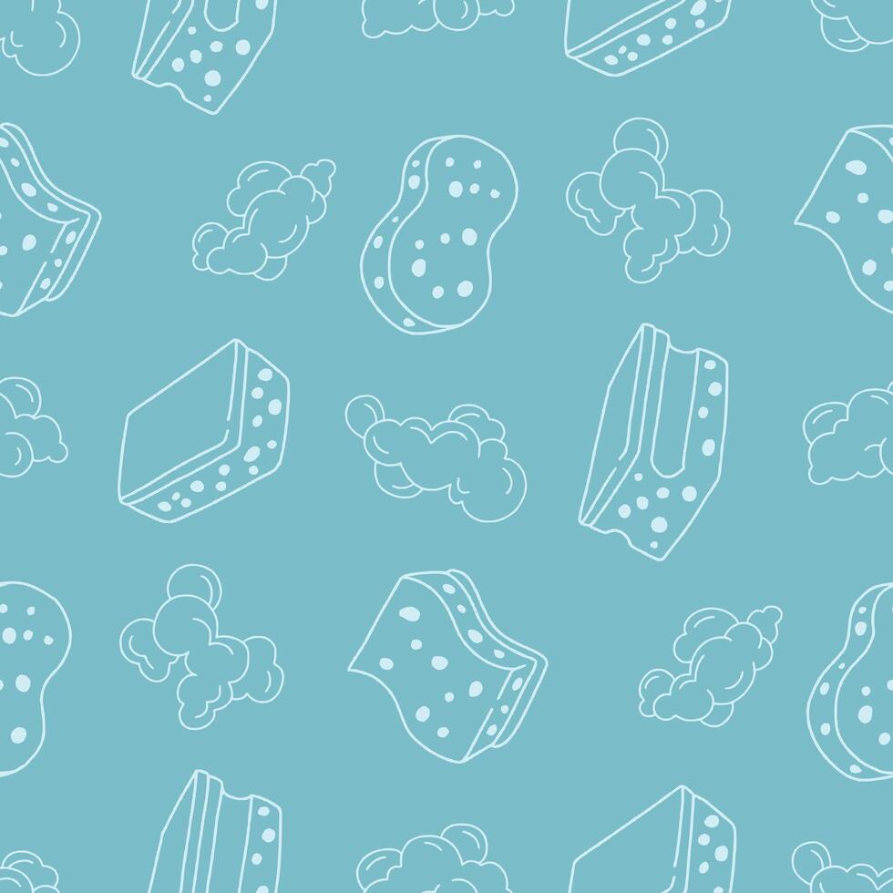 Outline Sponge Foam Bubble Seamless Pattern illustration for Print, Wallpaper, Decoration. vector