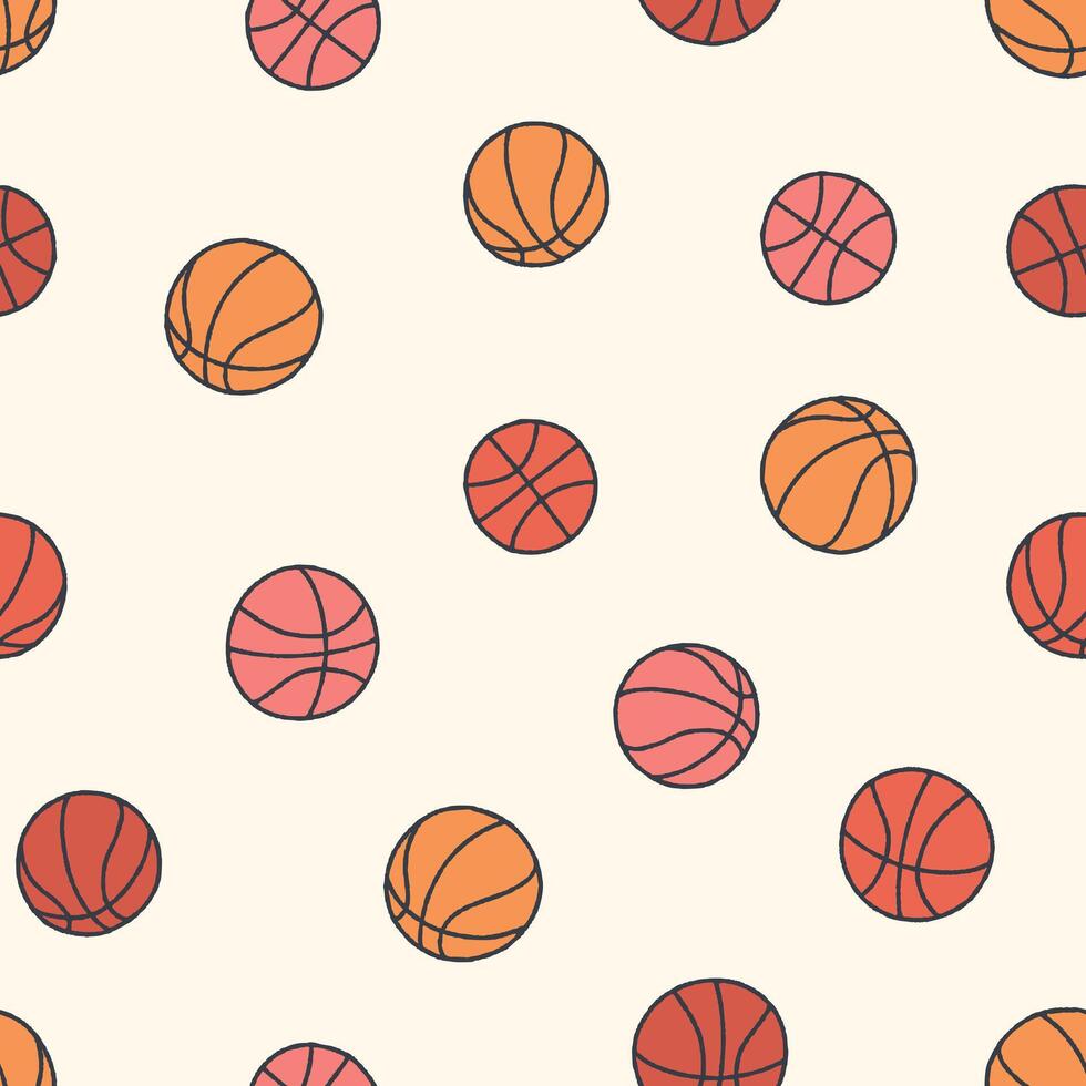 Bunch of Basketball Seamless Pattern illustration Design vector