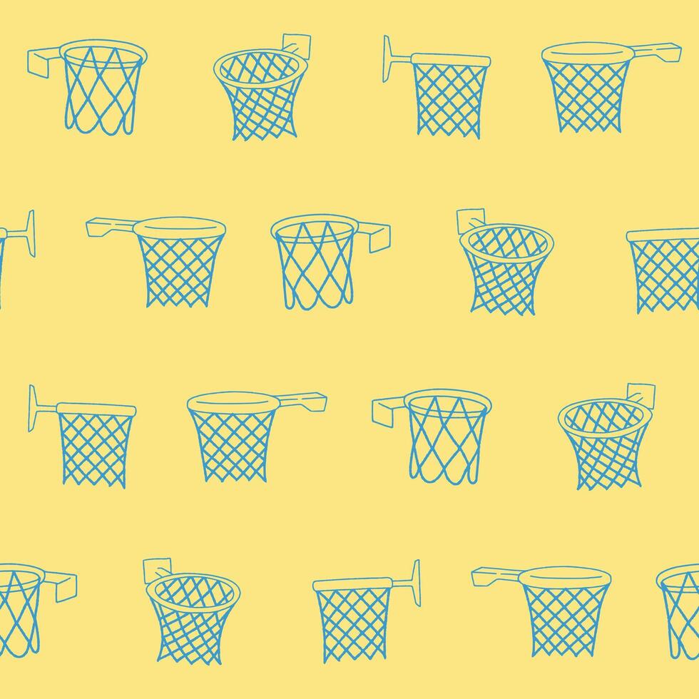 Outline Collection of Basketball Ring Seamless Pattern illustration Design vector