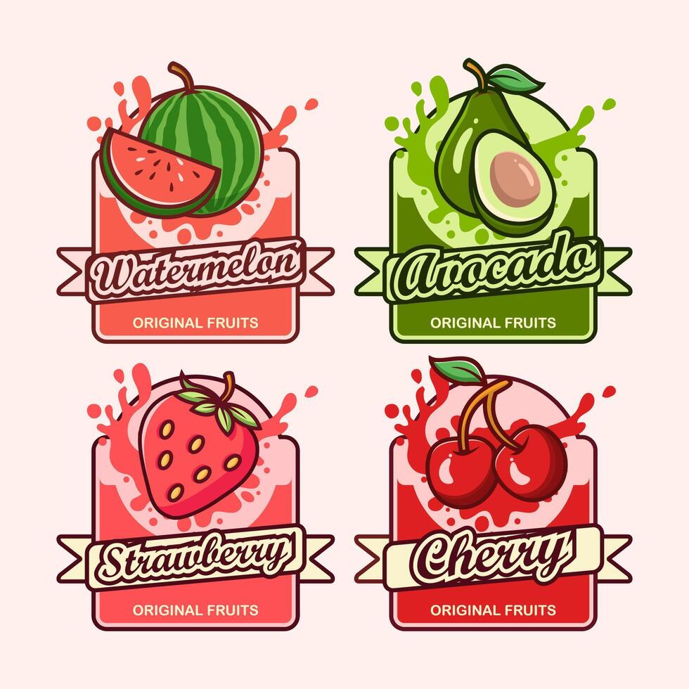 Fruit Label Design Set vector