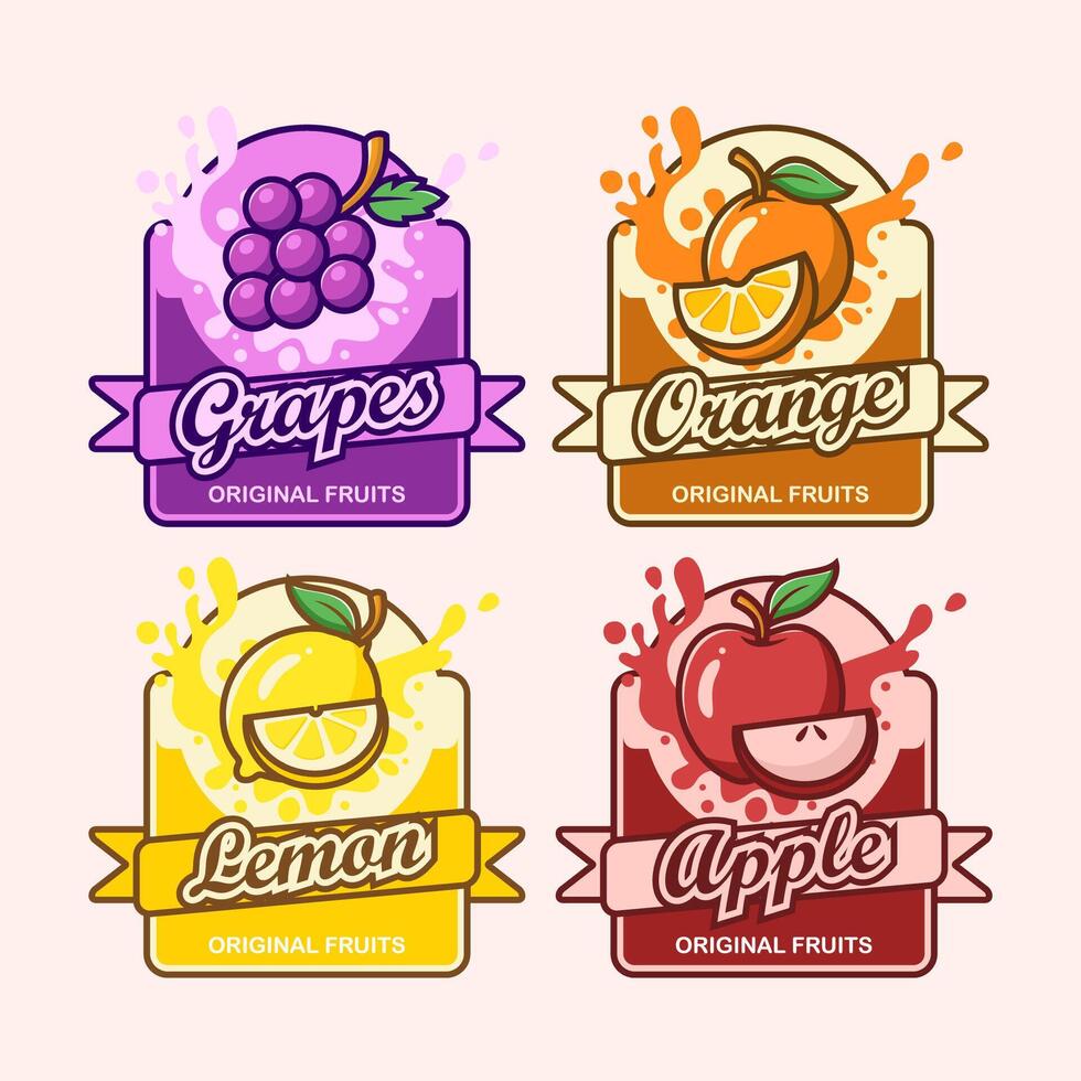 Fruit Label Collection vector