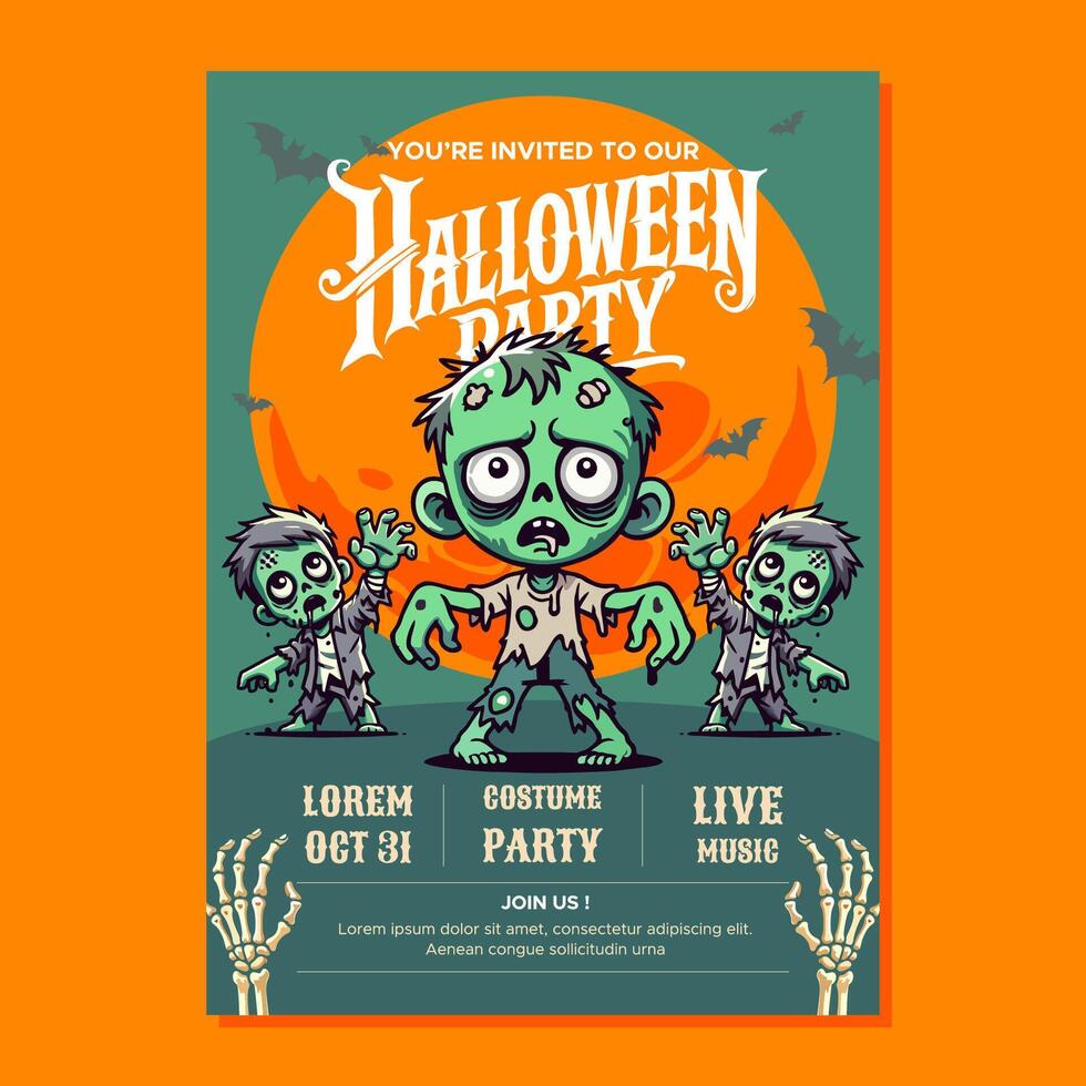 Zombie Halloween Party Invitation vector