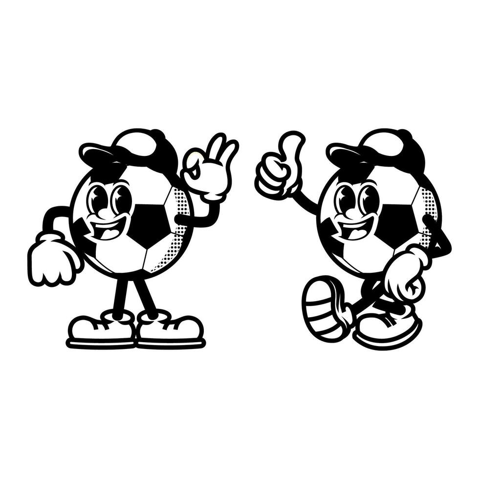 Black and White soccer Mascot vector