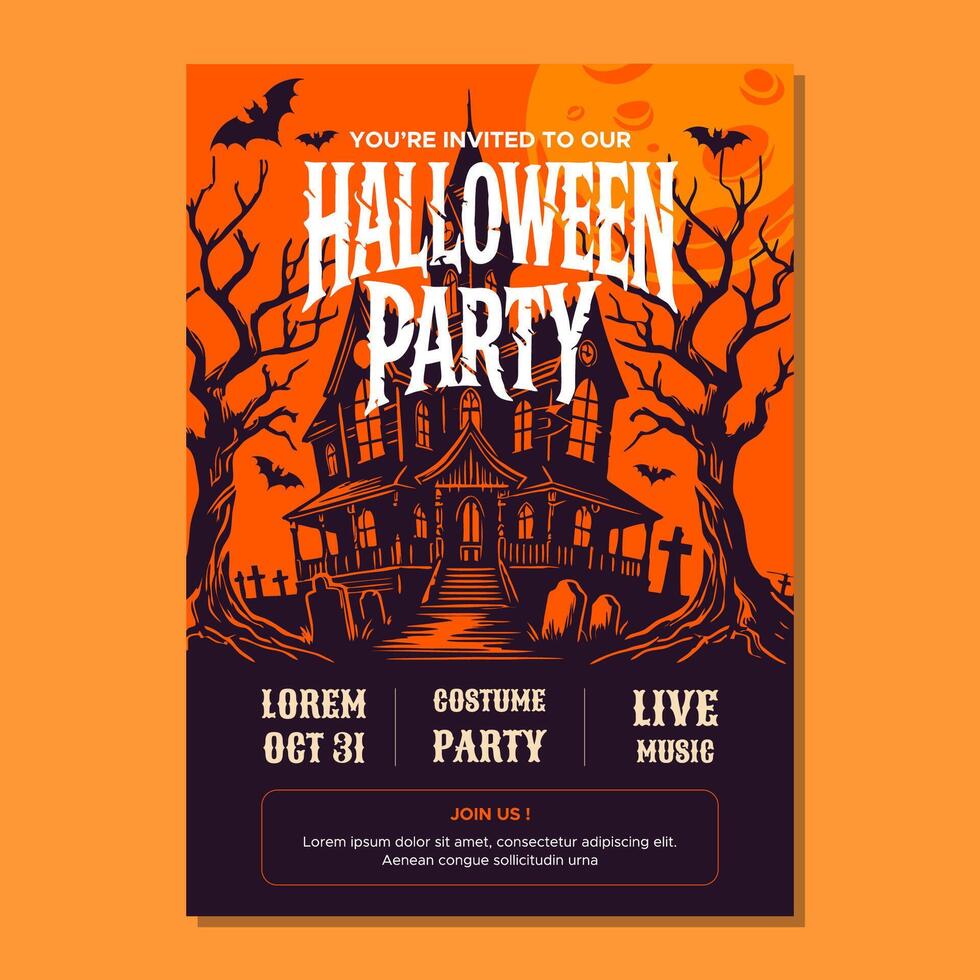 Haunted House Halloween Poster vector