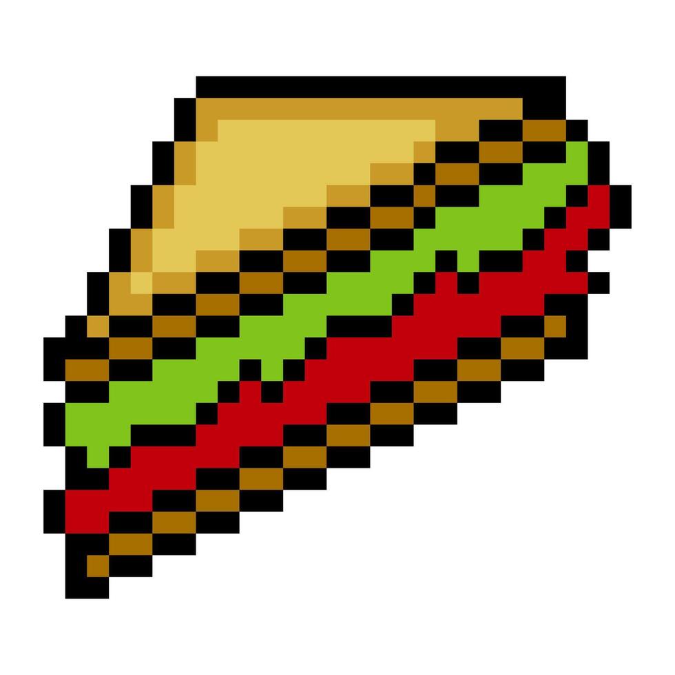 Sandwich snack in pixel art style vector