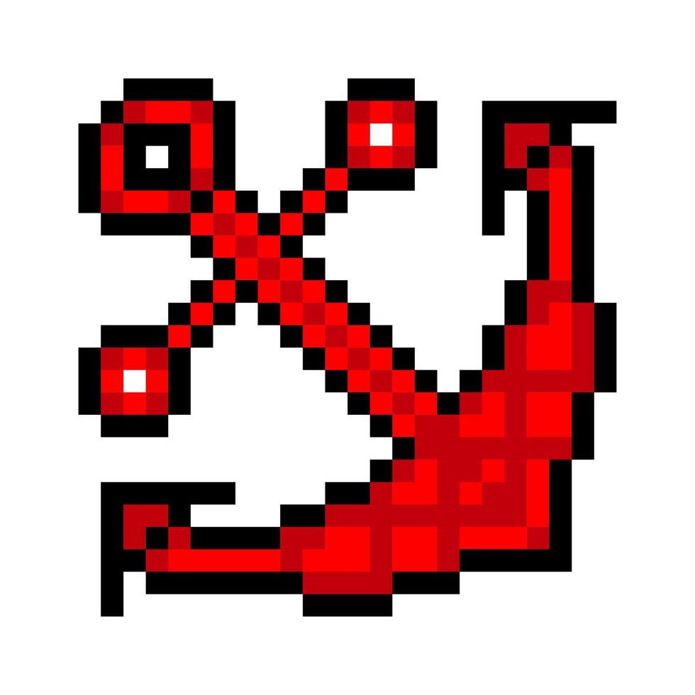 Anchor in pixel art style vector