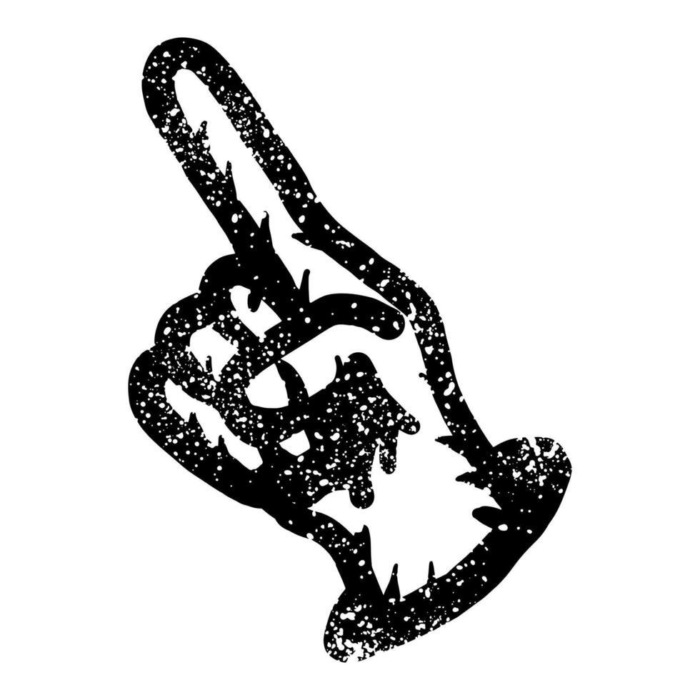 Hand drawn grunge pointing finger vector