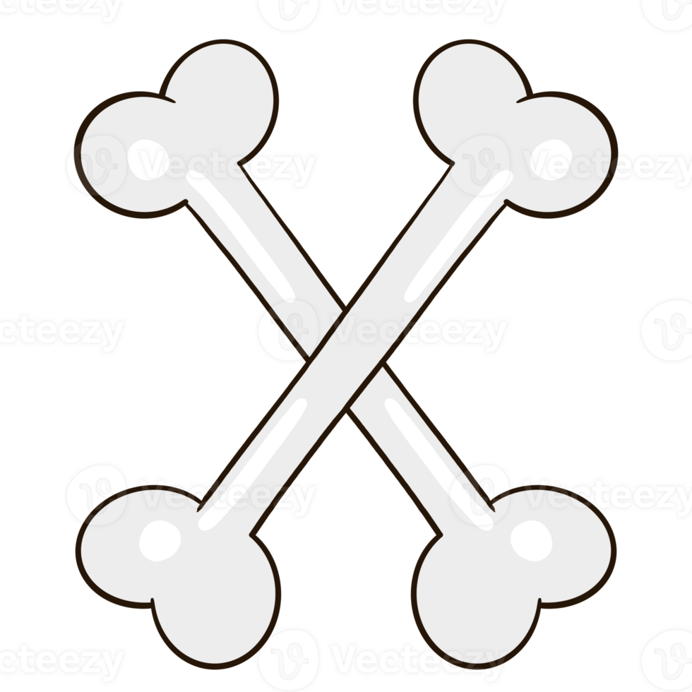a cartoon bone cross on a transparent background png