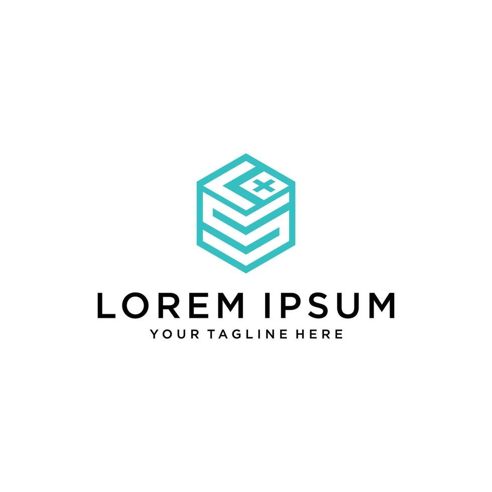 LS Logo monogram with hexagon shape style design template vector