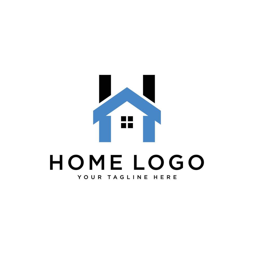 Abstract logo combines house and the letter H vector