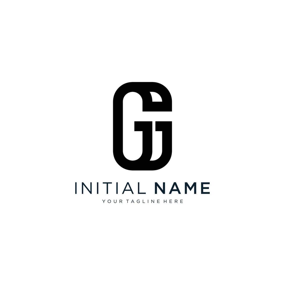 GG letter alphabet abstract logo vector