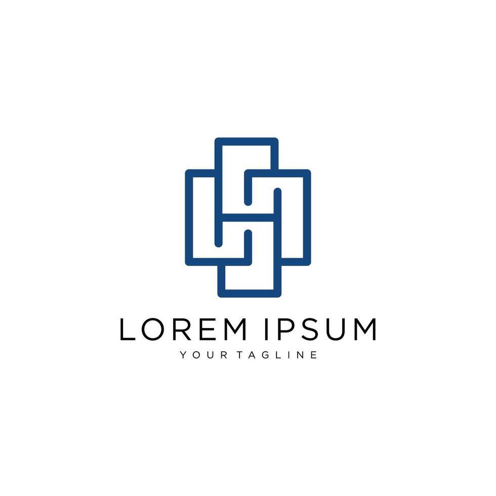 Elegant line curve logotype. Premium letter H logo design. Luxury linear creative monogram. vector