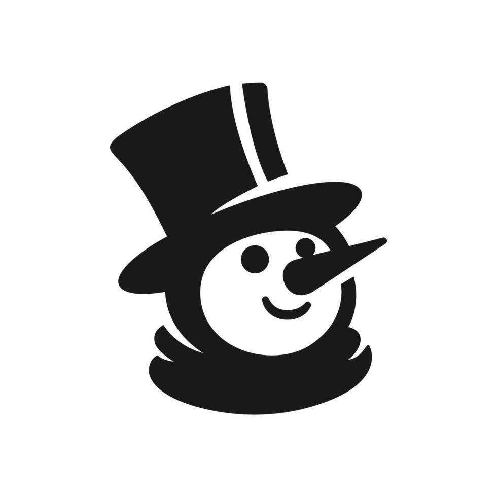 A simple, clean illustration of a snowman wearing a top hat, perfect for winter, and holiday-themed designs. Ideal for cards, decorations, and seasonal branding. vector