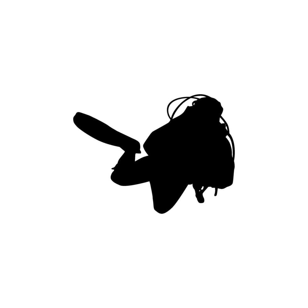 Silhouette of the Diving, Flat style, can use for Logo Gram, Sticker, Pictogram, Website, Apps, Diving Illustration or Graphic Design Element vector