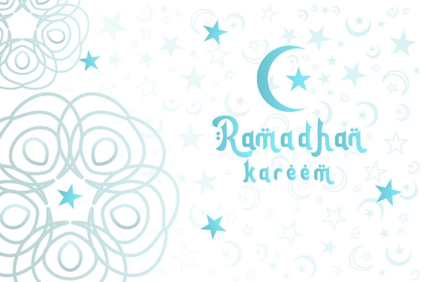 Ramadan kareem greeting card with stars and crescent vector