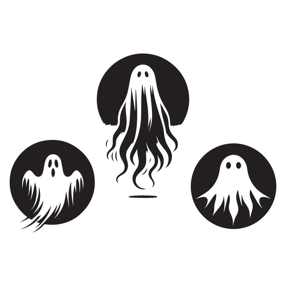 Halloween scary ghost silhouette. Halloween elements ghosts icon vector