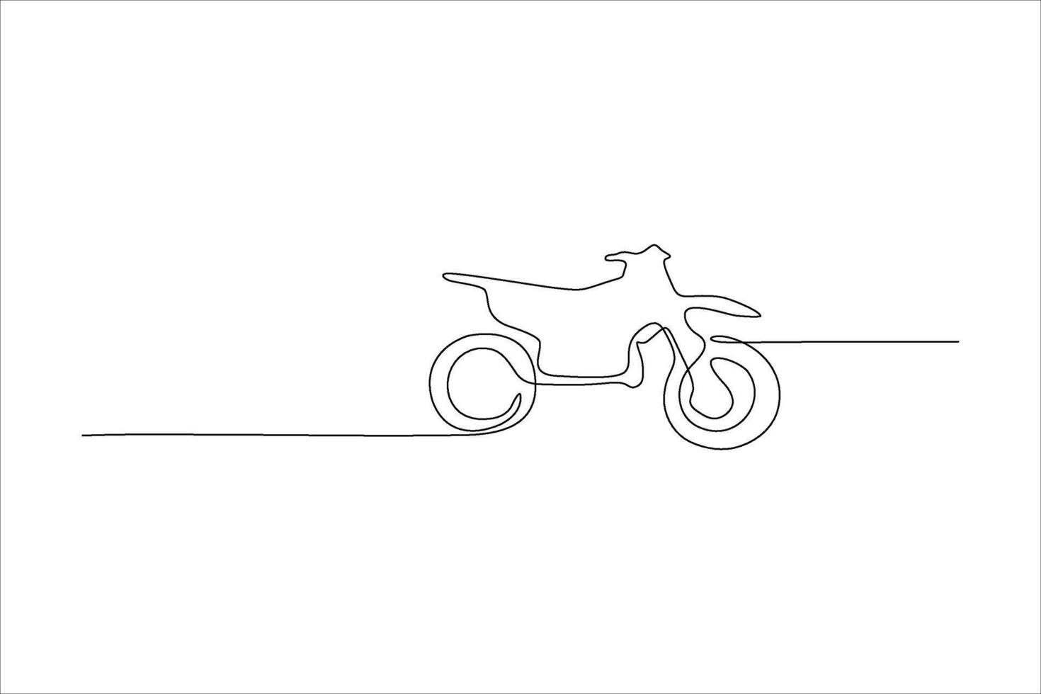 continuous line drawing of a white background motorbike vector