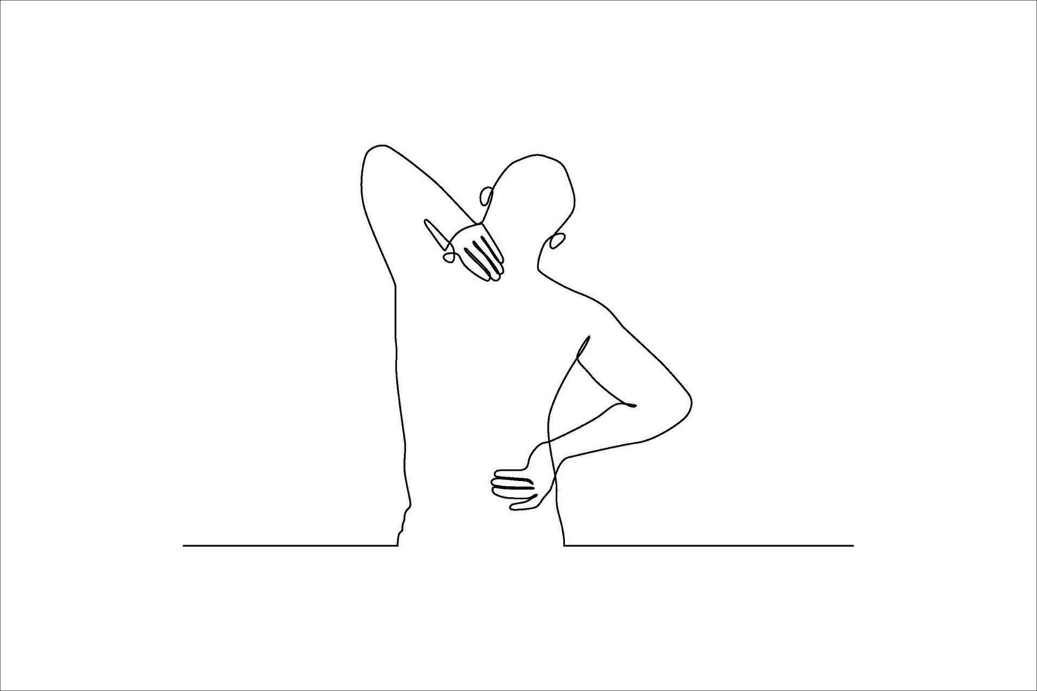 Continuous line drawing of lumbago person vector