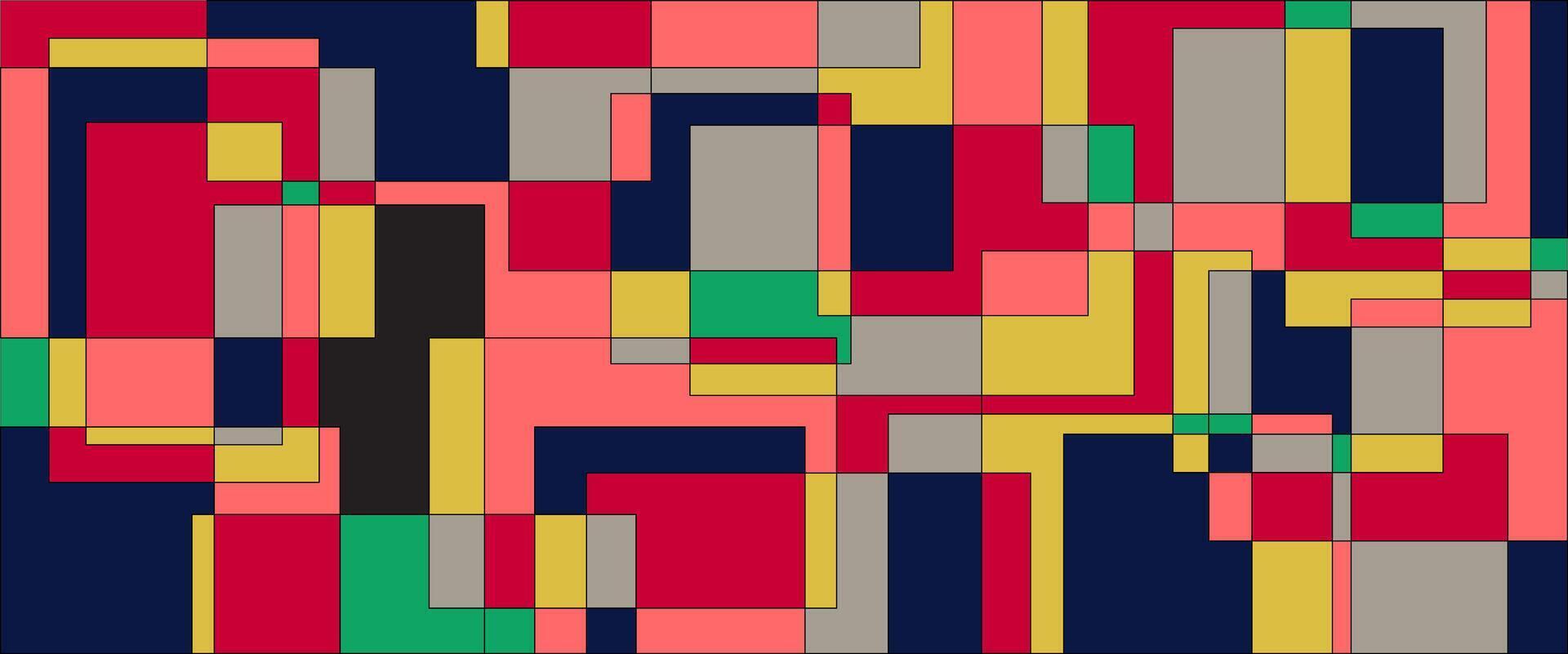 a colorful abstract pattern with squares and rectangles vector