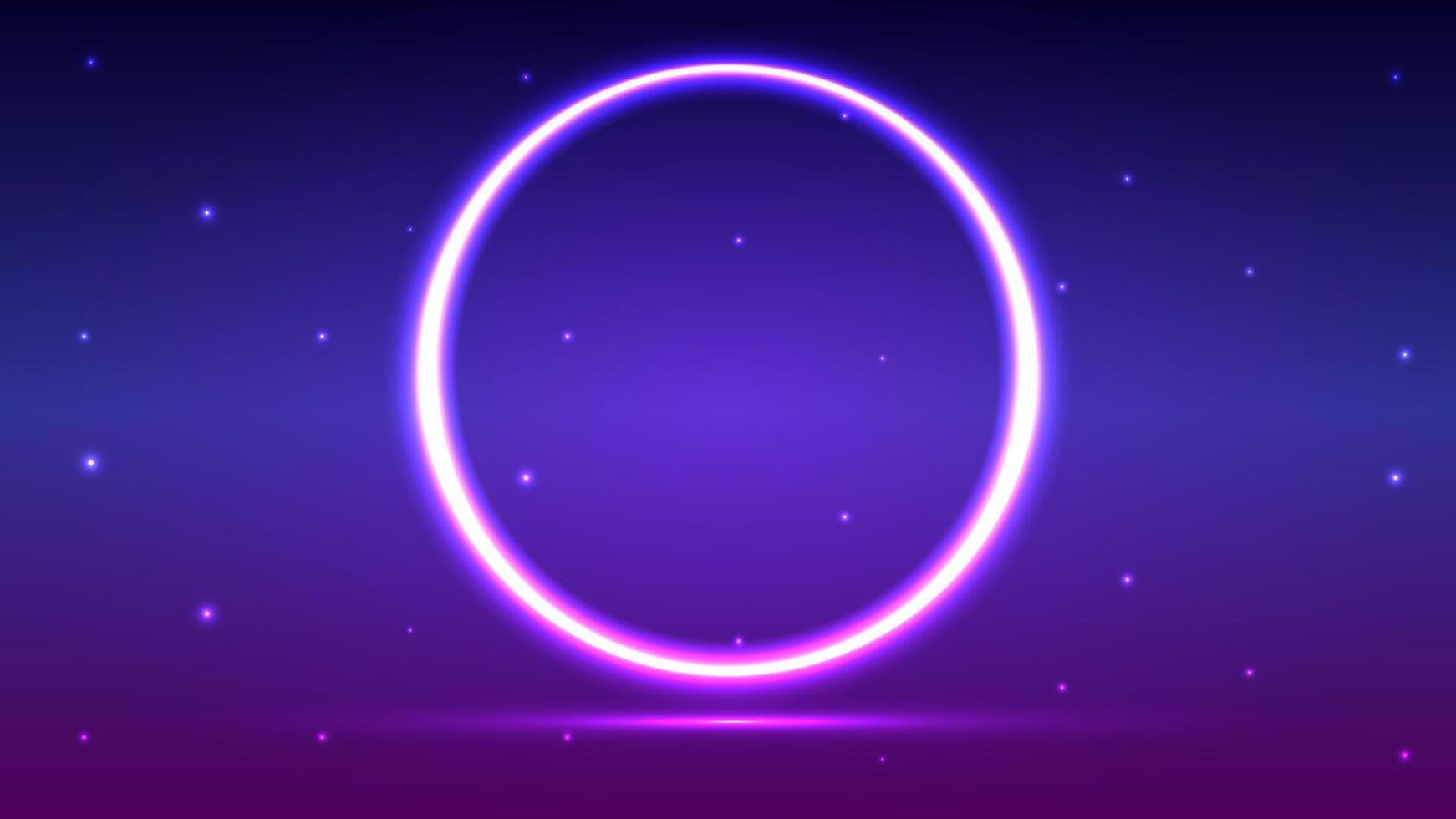 Circle ring retro future cyberpunk abstract background concept. Design for neon, light, cyberpunk, magic, portal, retro future, 80s, 90s. vector