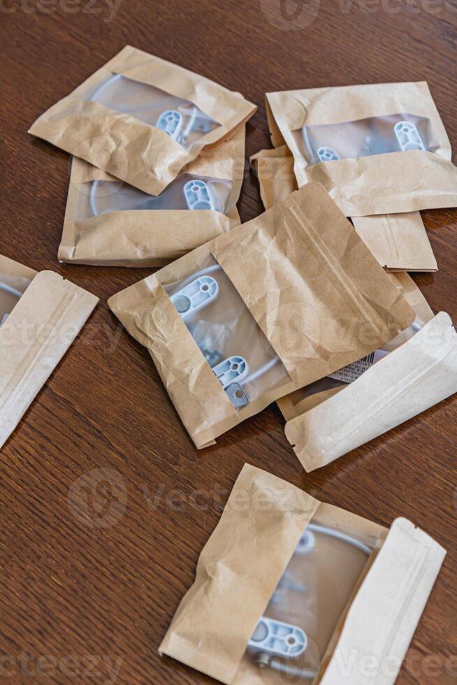 Close up of a set of window locks for the safety of children in the house photo