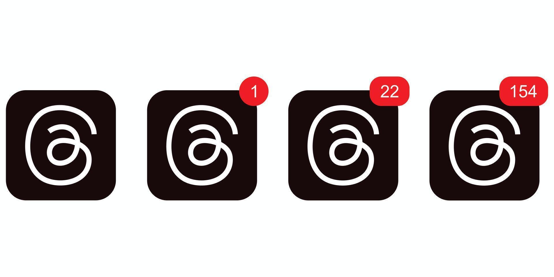 Social media thread app notification icon vector