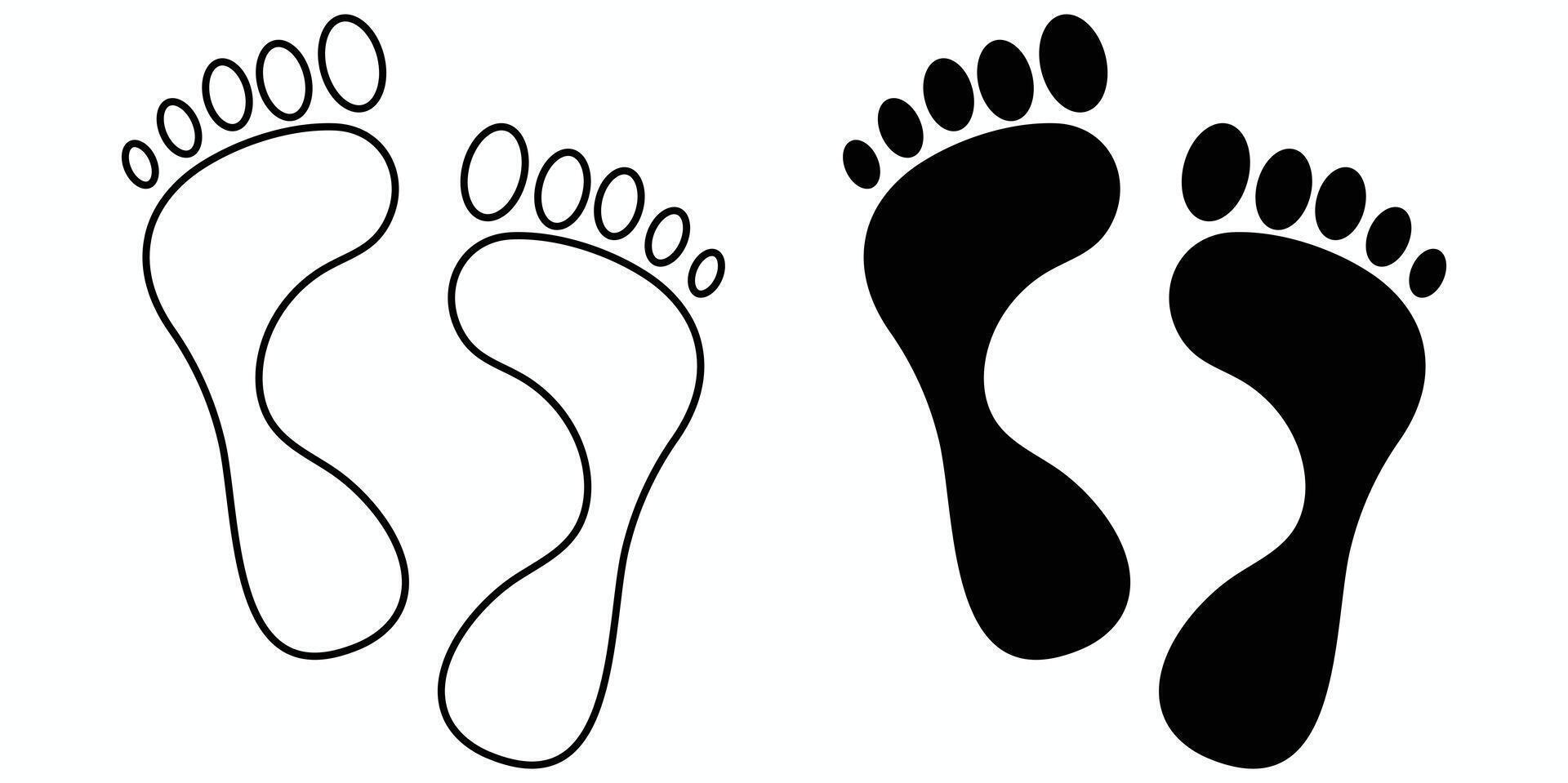 footprint symbol stroke and fill vector