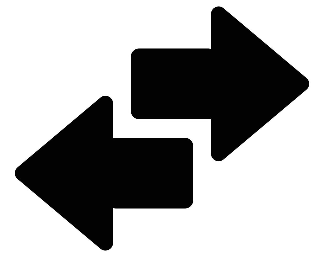 Right and left pointing arrow icon on white vector