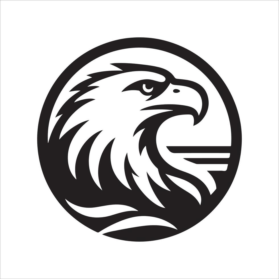 Eagle Head in Circular Frame Professional Silhouette vector