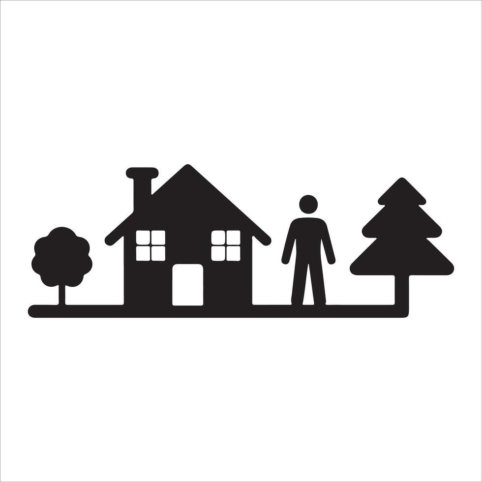 Village icon image Can be used for Geography vector