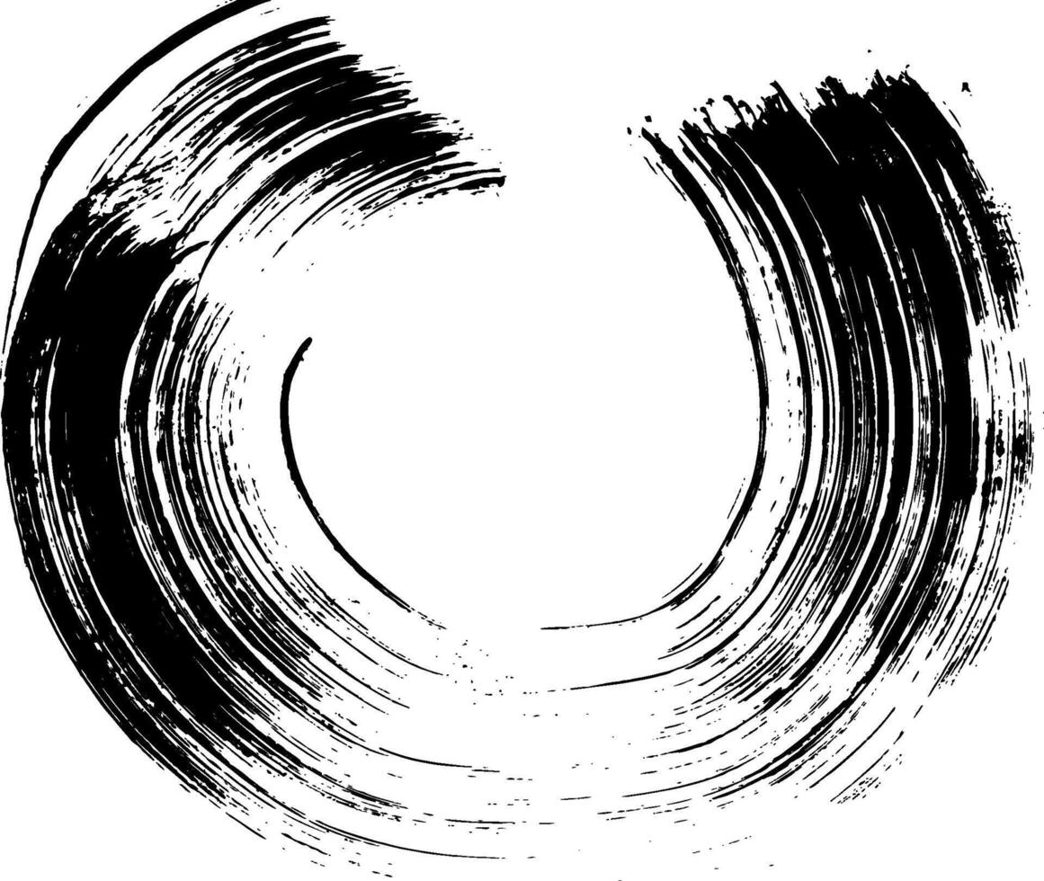 Dry Brush Grunge Wave Stroke Round Texture vector