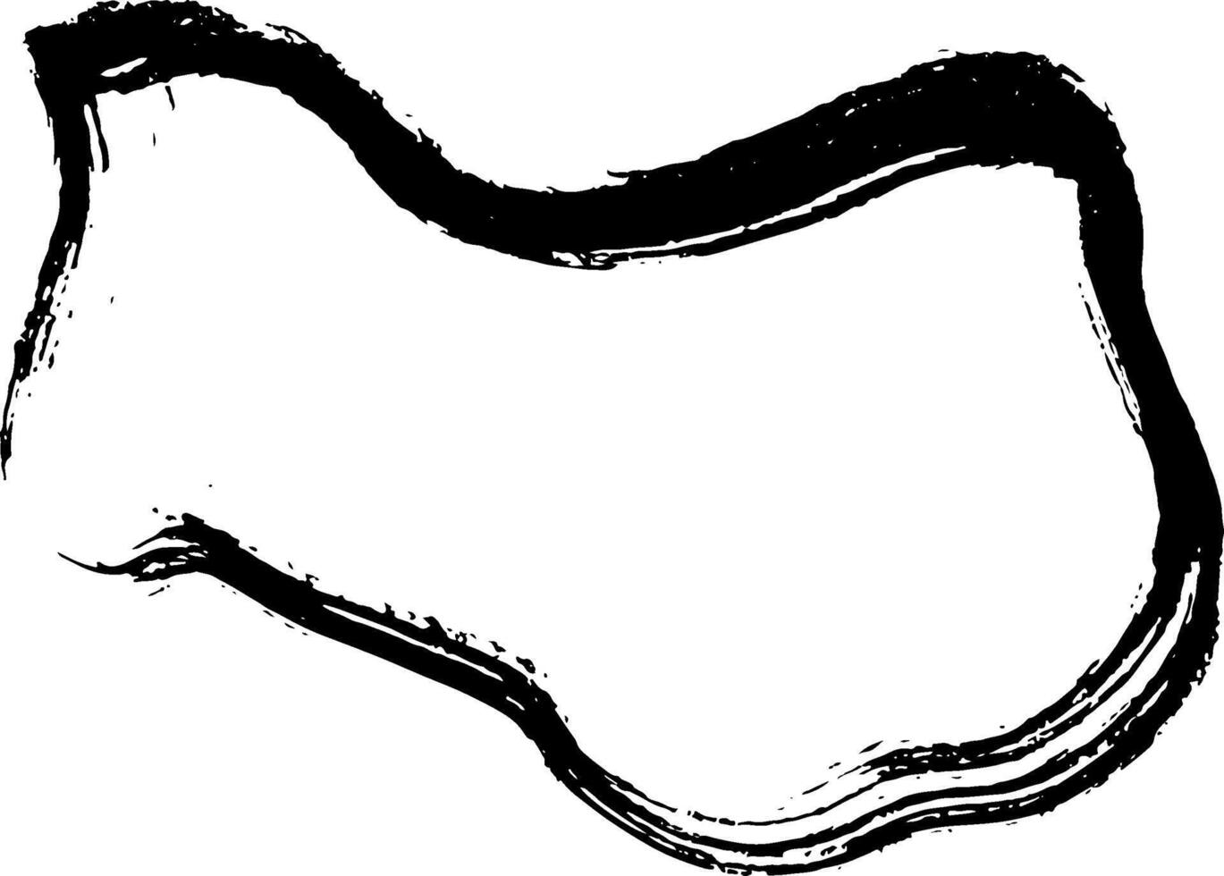 Ink Dry Brush Grunge Free Hand Oval Frame vector