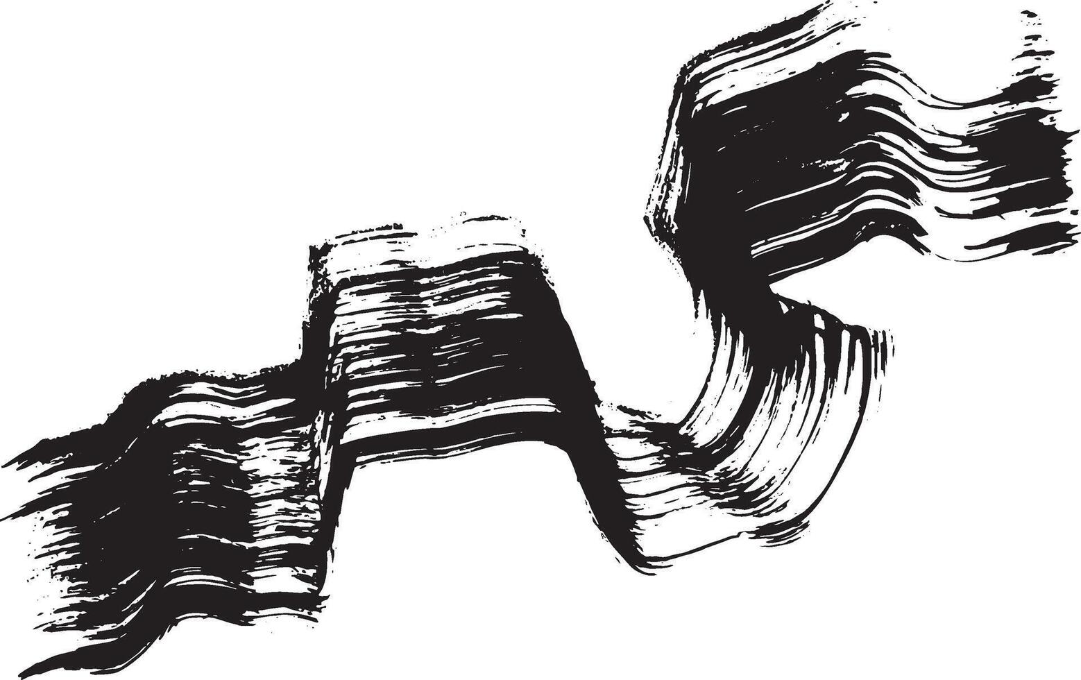 Grunge Ink Brush Wave Stroke Texture vector