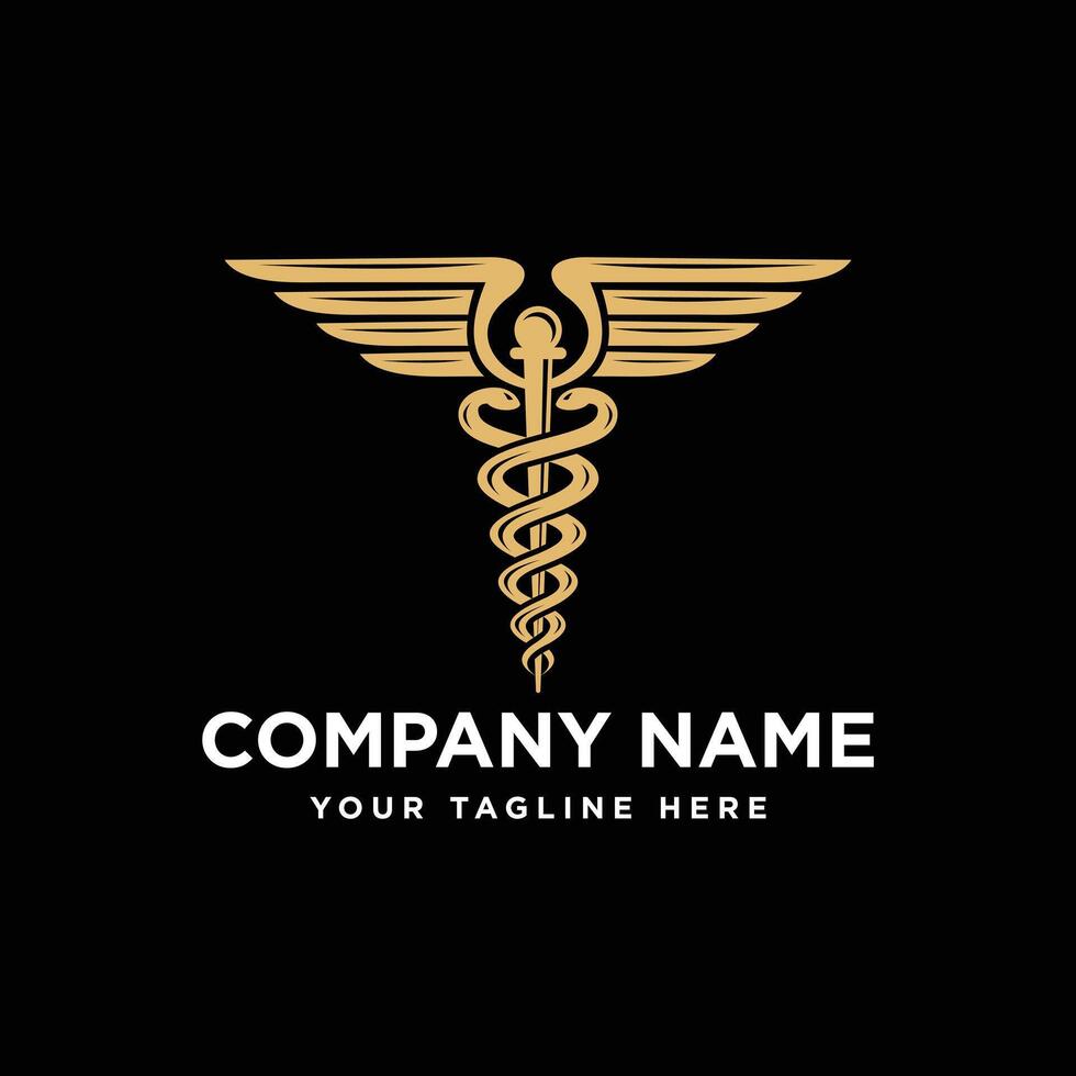 symbol of caduceus medical logo vector