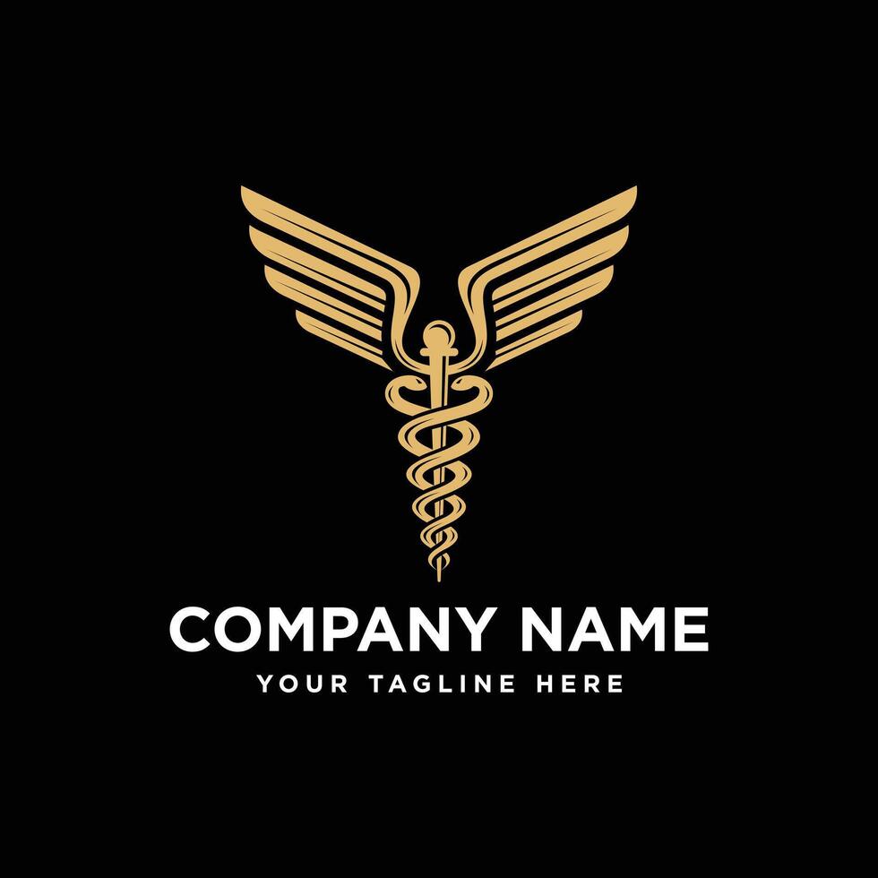 sign caduceus medical logo symbol vector