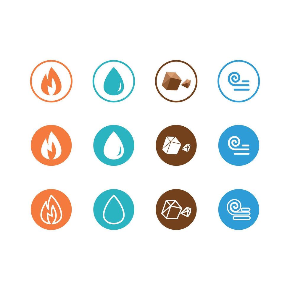 set of Four element icons vector