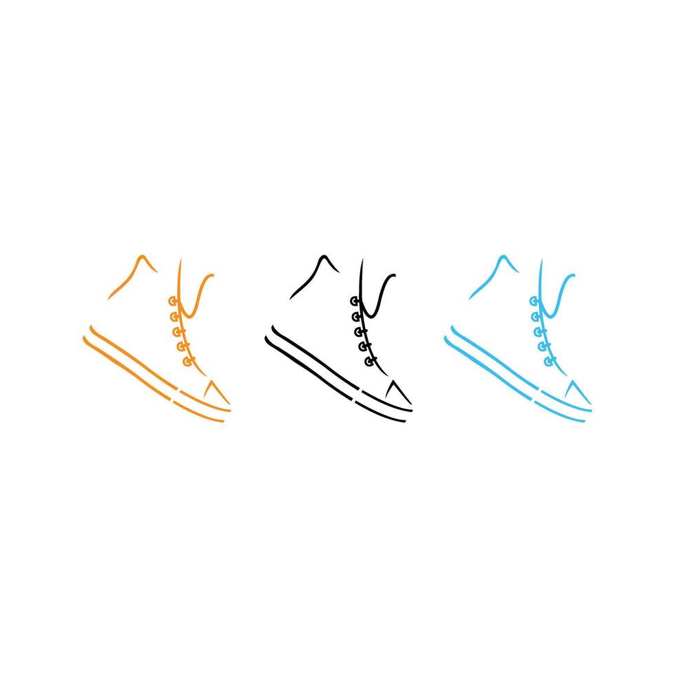 line art shoes logo vector
