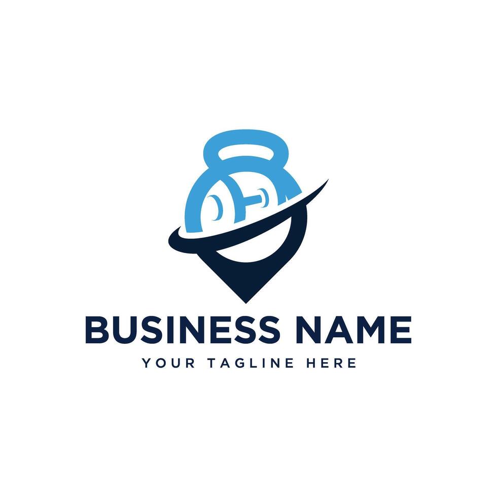kettle bell fitness logo vector
