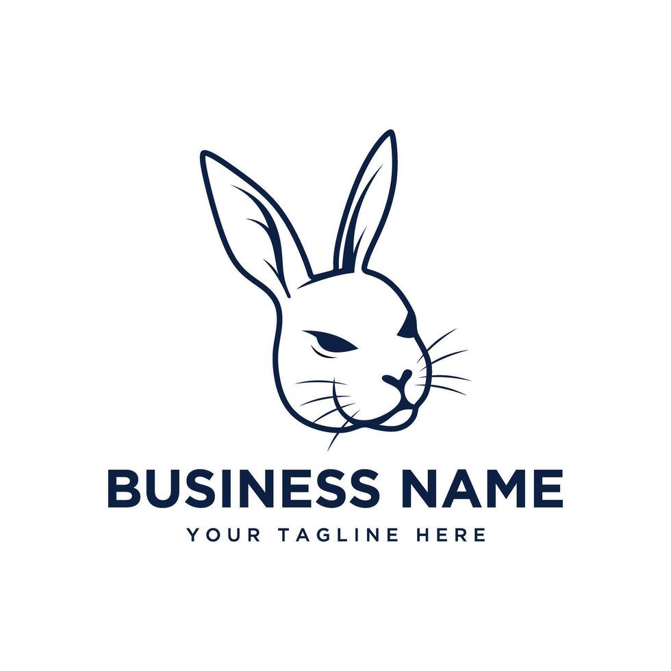 illustration of rabbit head logo vector