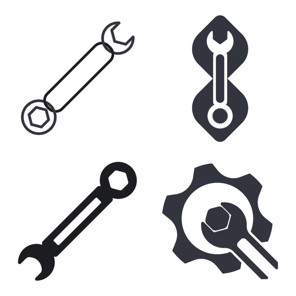 Wrench Logo Template Icon vector