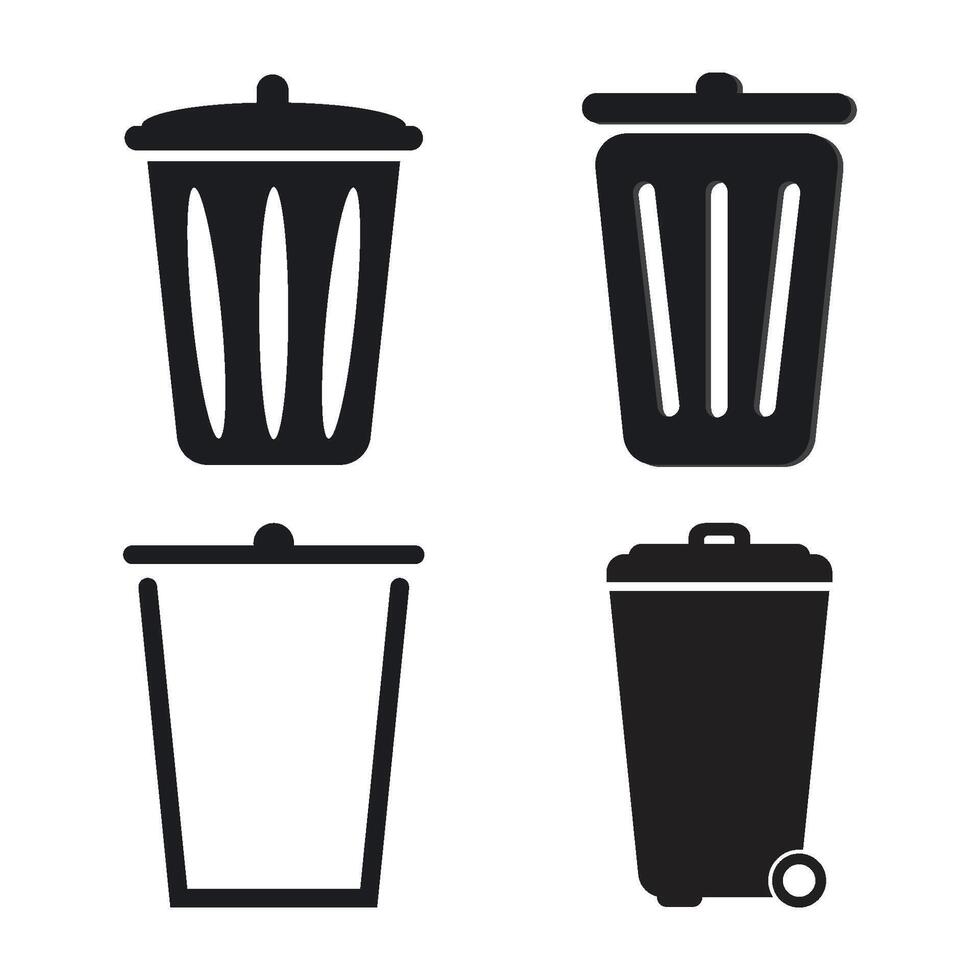Rubbish Bin Template Icon vector