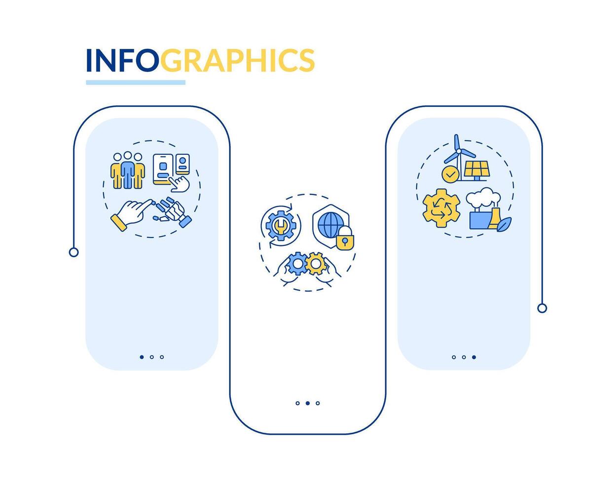 Pillars of industry 5.0 rectangle infographic . Human-centricity and resilience. Data visualization with 3 steps. Editable rectangular options chart vector