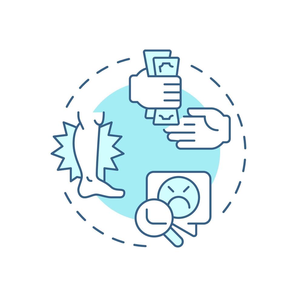 Claims management soft blue concept icon. Workers compensation, payment organization. Round shape line illustration. Abstract idea. Graphic design. Easy to use in infographic, presentation vector
