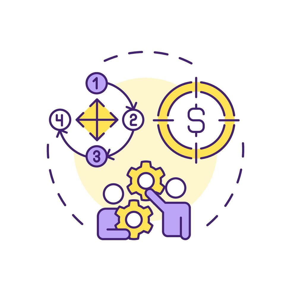 Shorter sales cycle multi color concept icon. Customer journey, profitability. Round shape line illustration. Abstract idea. Graphic design. Easy to use in infographic, presentation vector