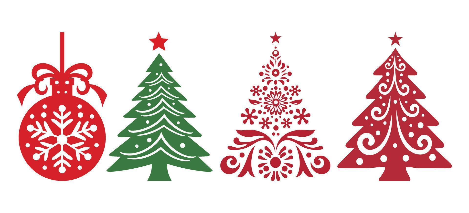 Christmas trees svg clip art vector