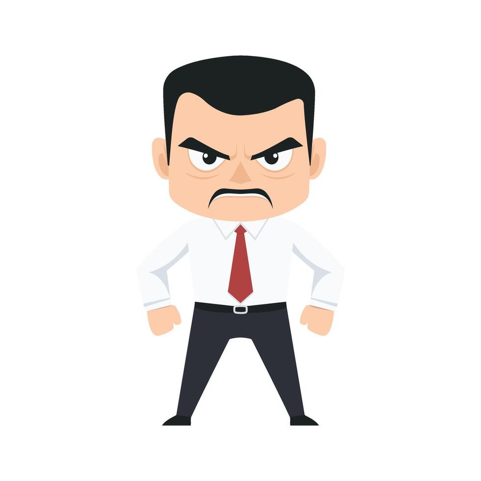 Angry businessman cartoon character illustration vector