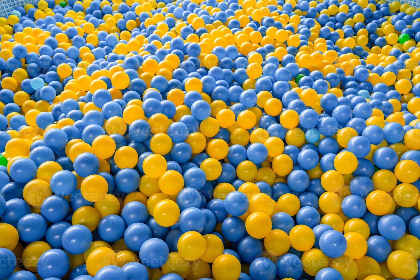 Ball pool playground background with copy space for text. photo