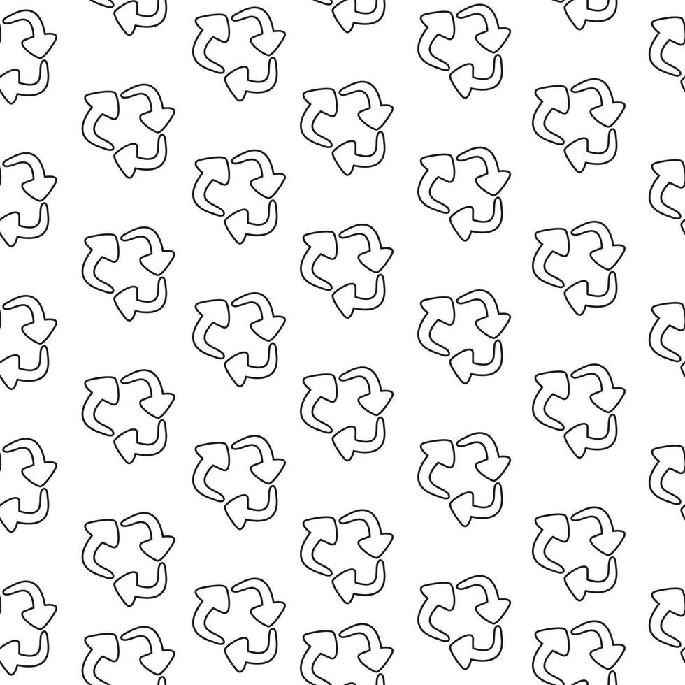 Seamless pattern outline recycling sign ecology friendly vector
