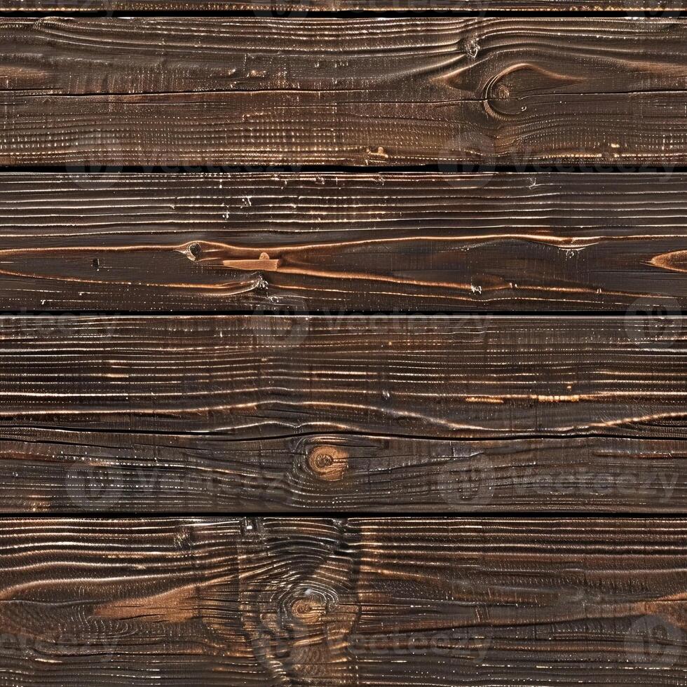 The surface features a striking natural wood texture with deep grains and knots, highlighting the unique characteristics of rustic lumber in a cozy, inviting atmosphere photo